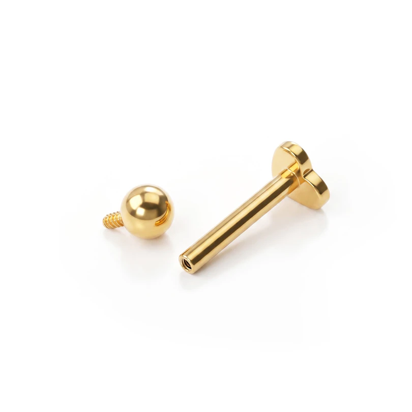 Dubbelzijdige titanium labret met hartvormige flat back