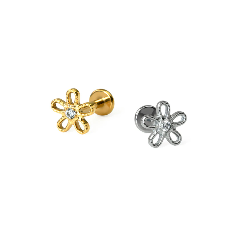 Bloemetjeslabret in titanium