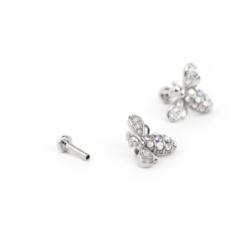 Labret met interne schroefdraad met studded bij