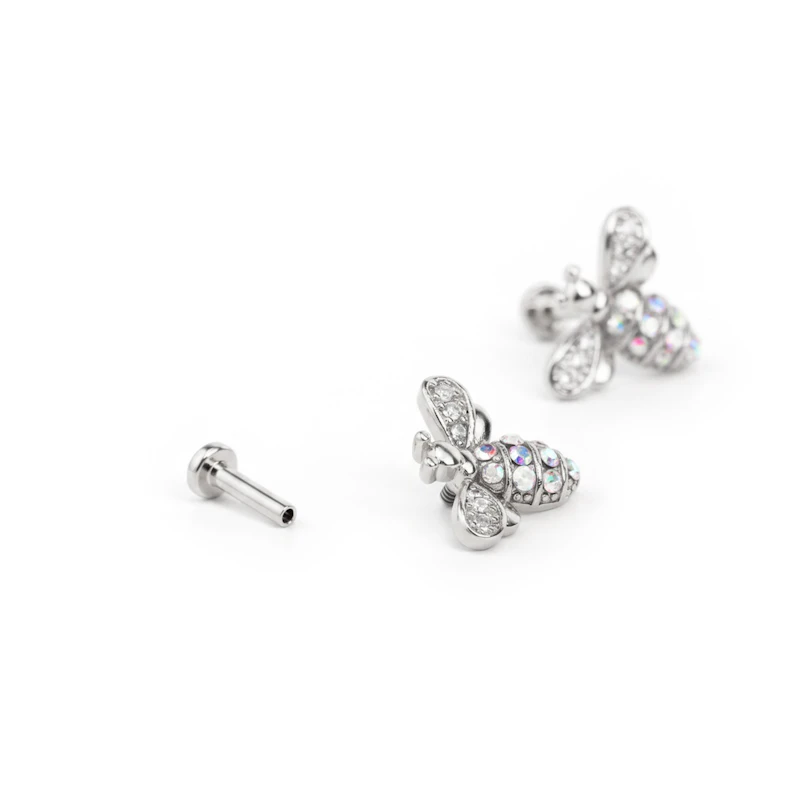 Labret met interne schroefdraad met studded bij