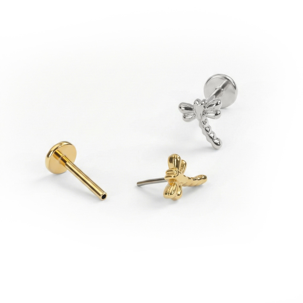 Libellen labret van titanium