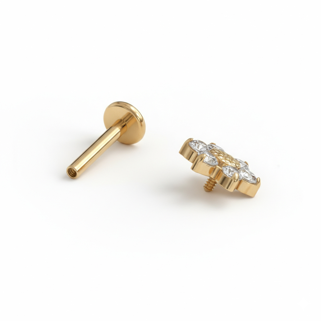 Madeliefjes labret van titanium