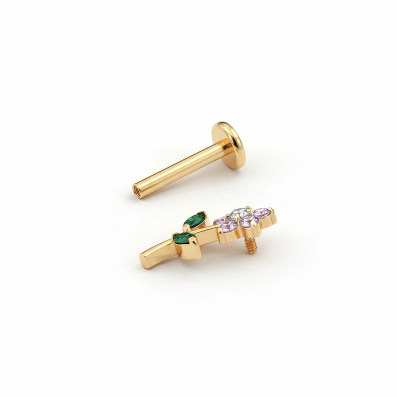 Schattige bloemen flatback labret