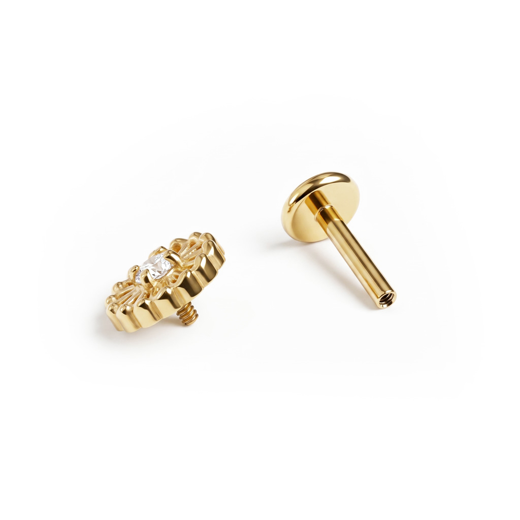 Fijne titanium bloemlabret