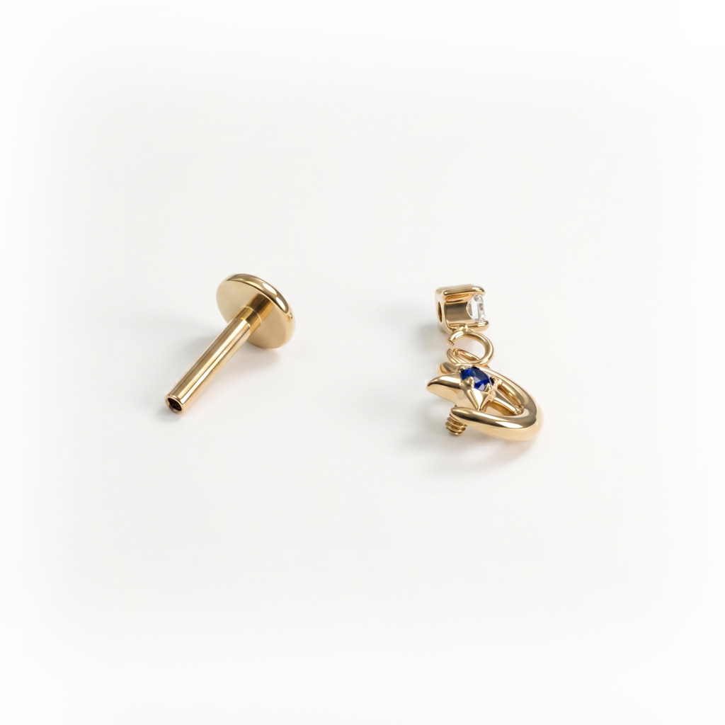 Titanium maan- en sterlabret met bedeltje