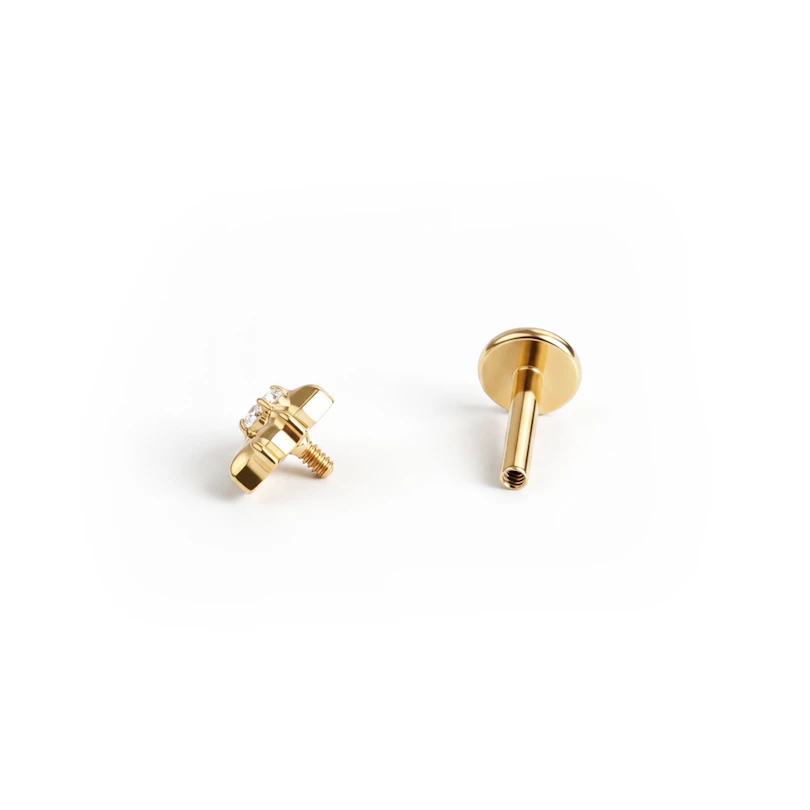 Titanium labret met twee sterren