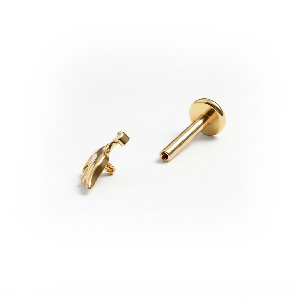 Titanium labret met dinosaurus