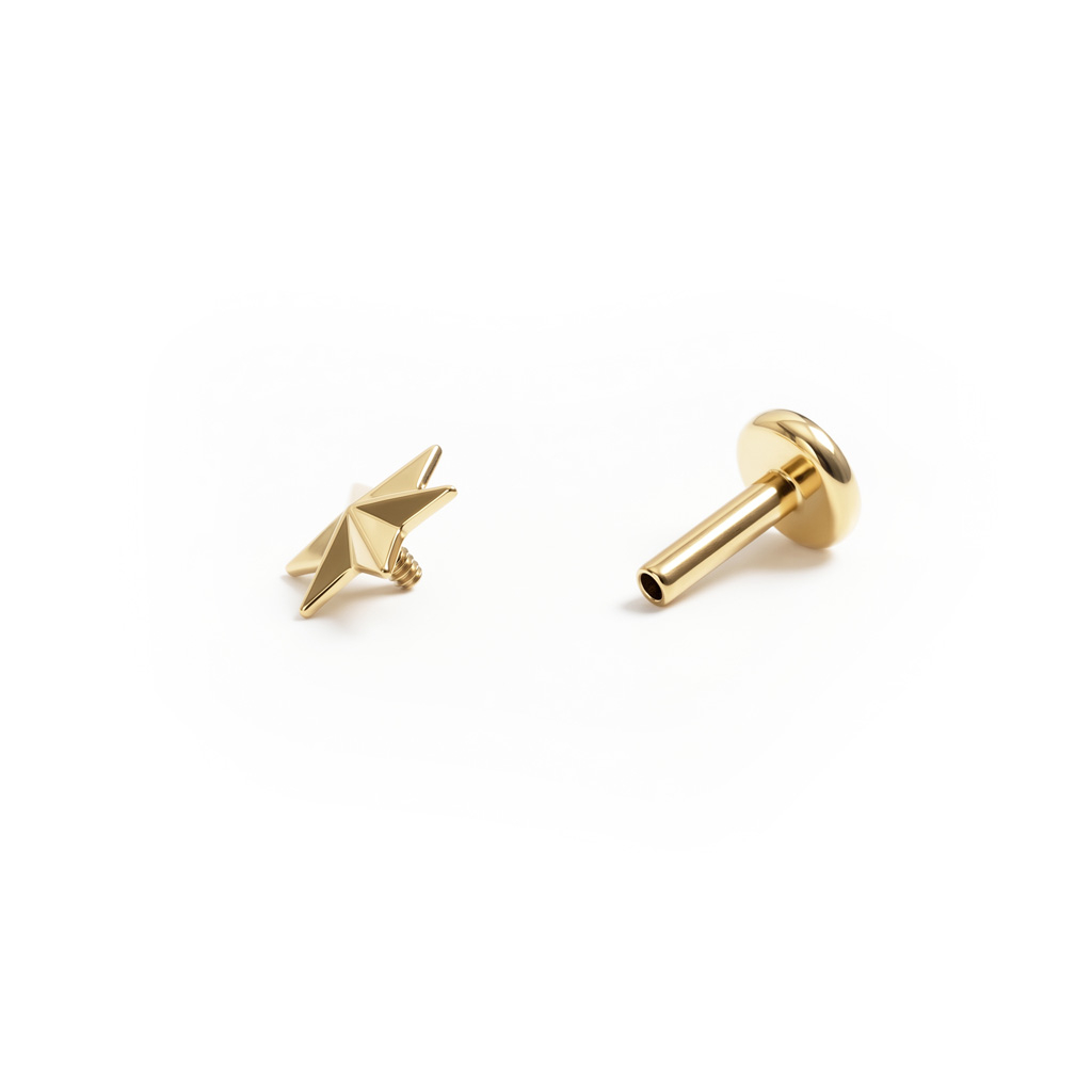 Titanium labret met gefacetteerde ster
