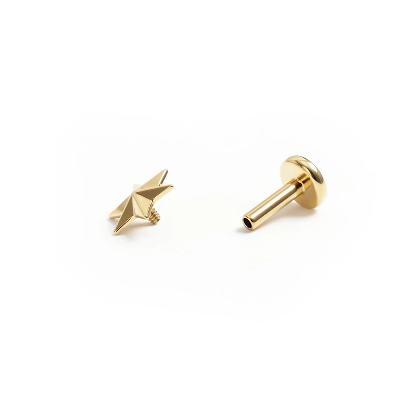 Titanium labret met gefacetteerde ster