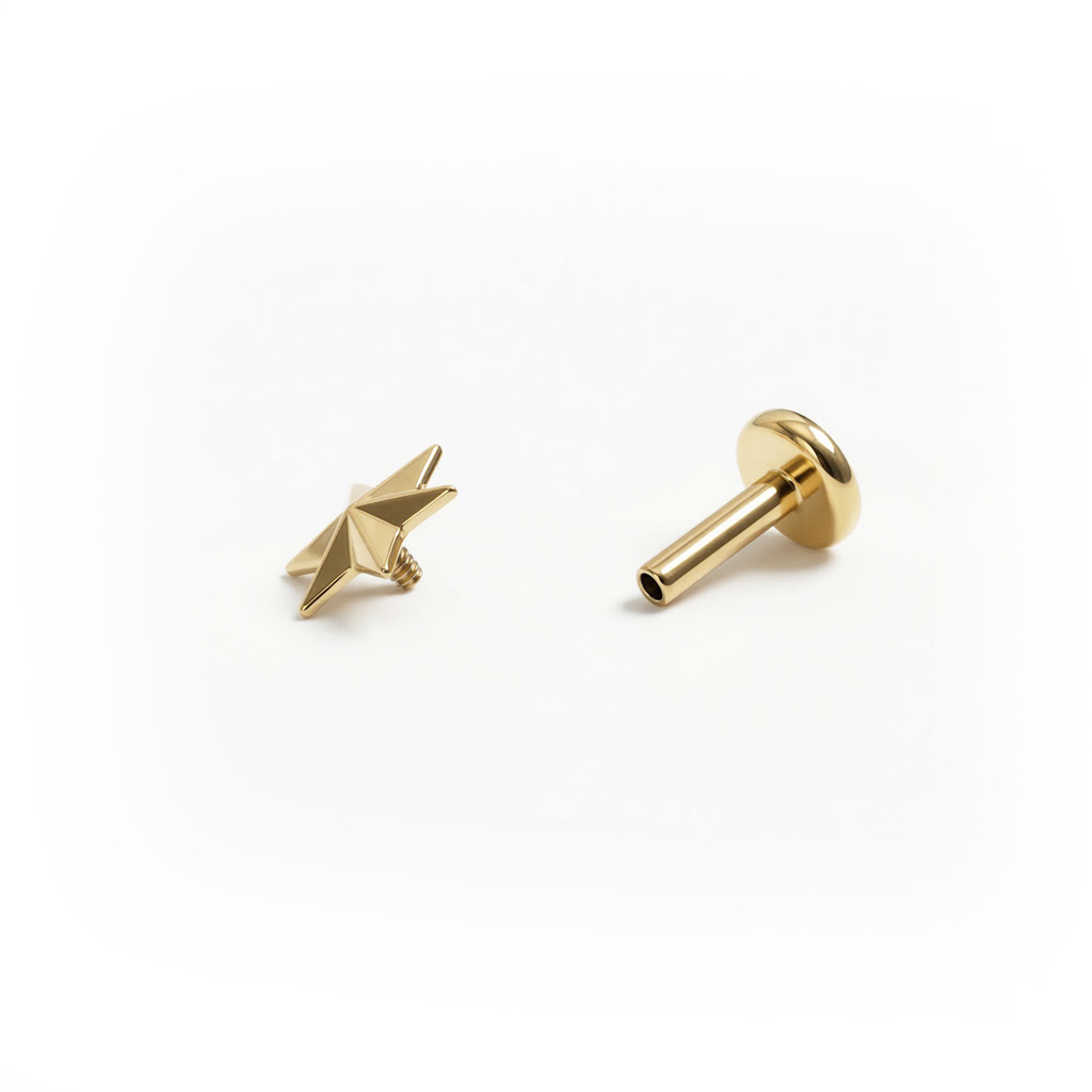 Titanium labret met gefacetteerde ster
