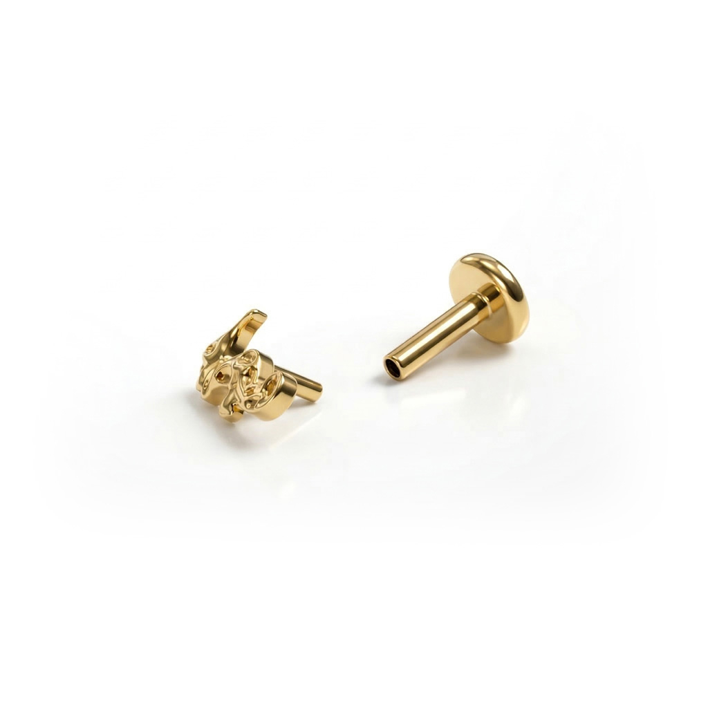 Titanium zeepaardje labret