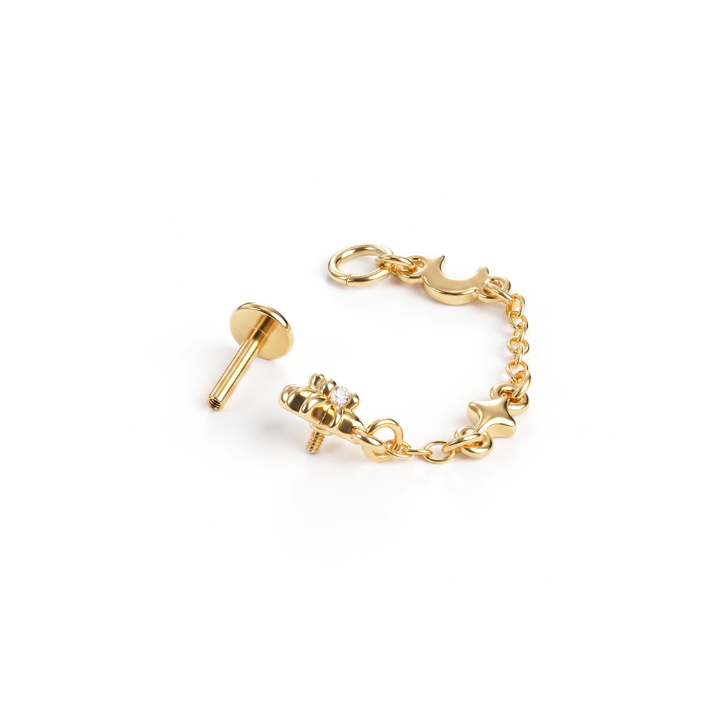 Sterlabret met maan- en sterketting