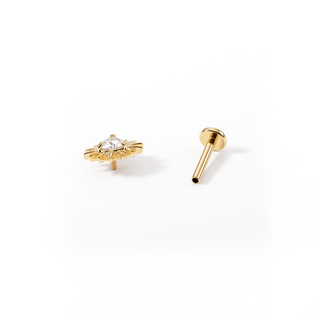 Titanium labret met punkhart