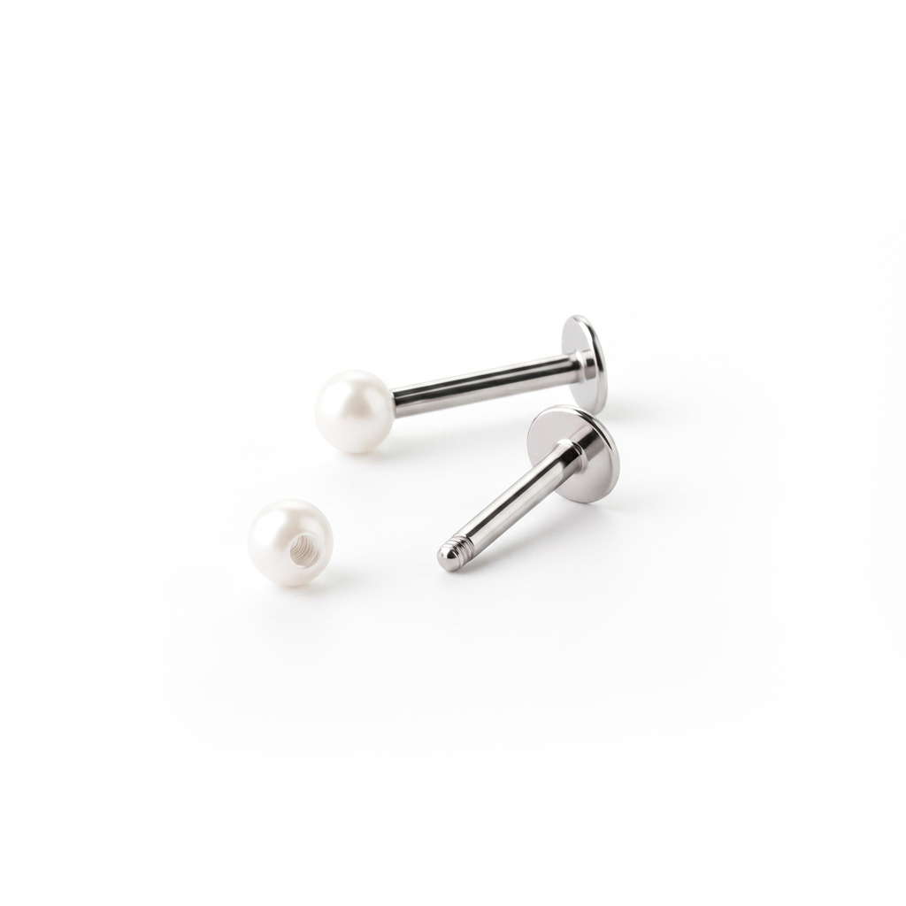 Labret met een parel balletje uit acryl in veel verschillende kleuren