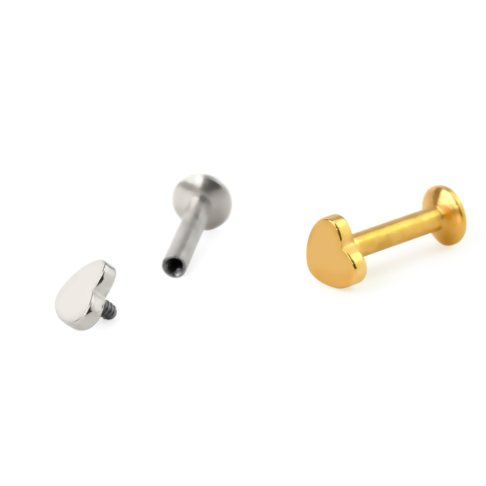 Labret met hartdesign