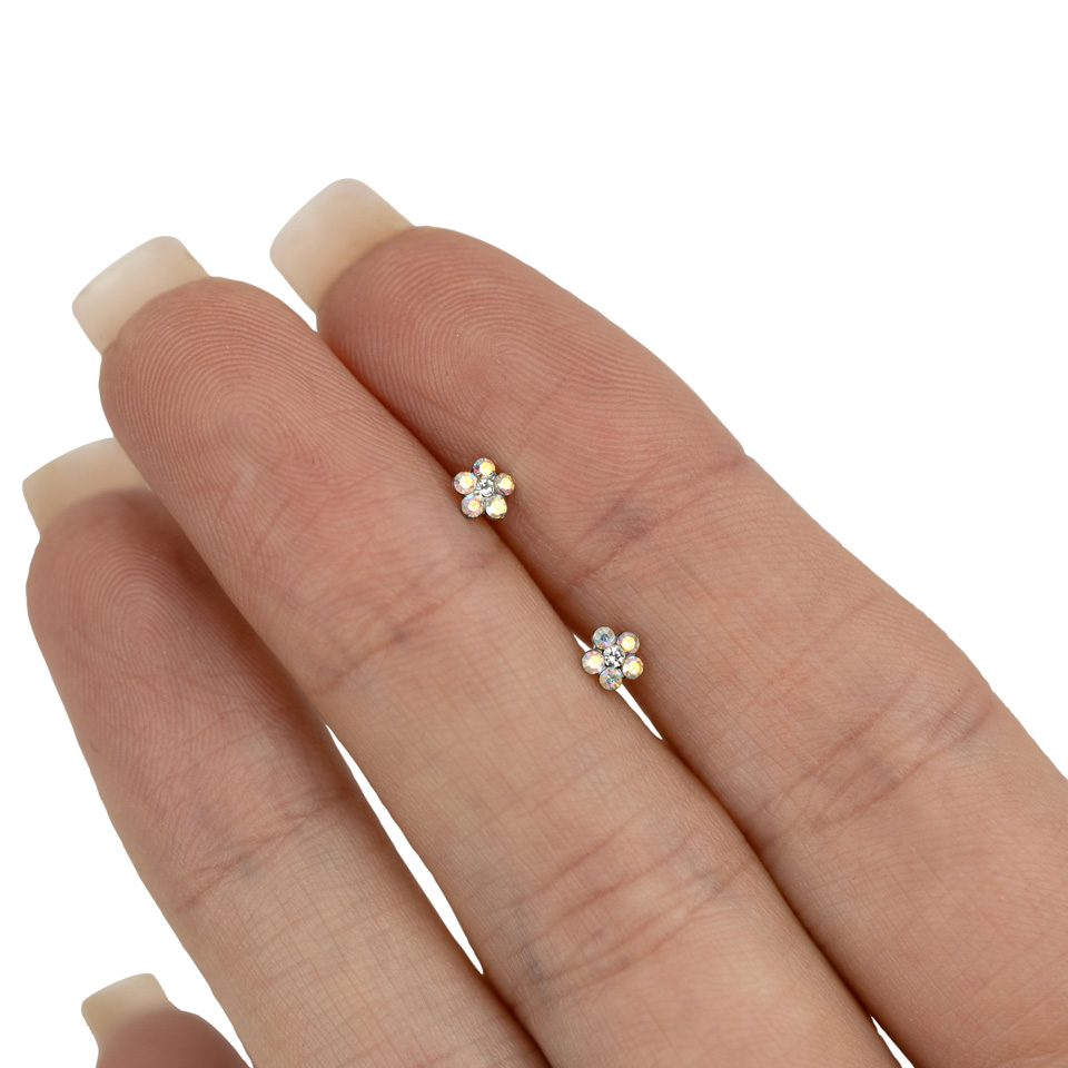 Labret met een bloem