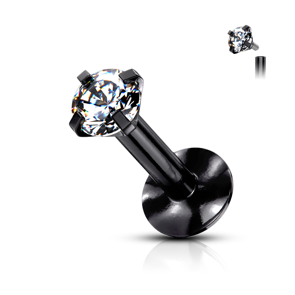 Labret met een microsteen en interne schroefdraad