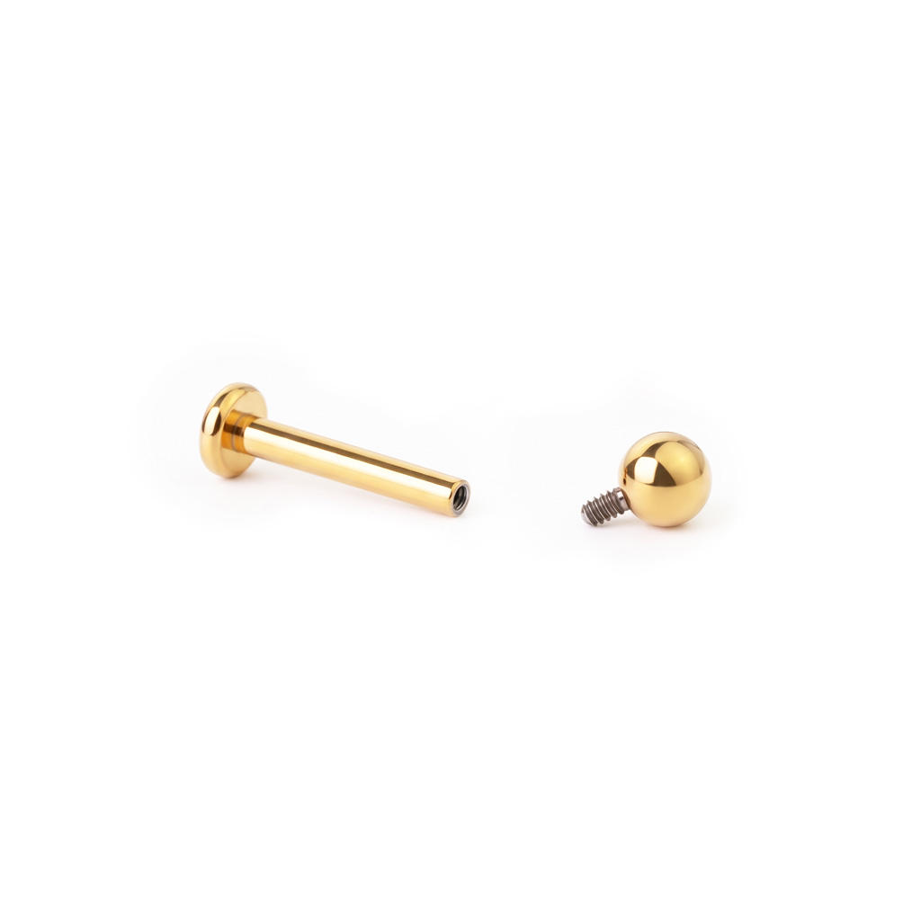 Labret van gekleurd titanium met inwendig schroefdraad