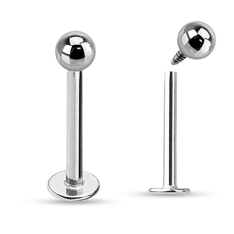 Labret uit titanium met interne schroefdraad