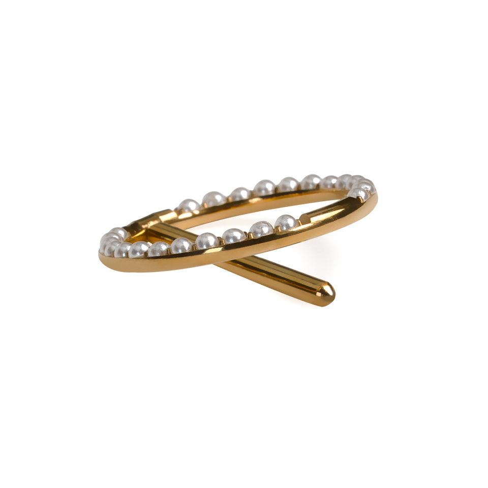 Met parels gezette tepel clicker van titanium