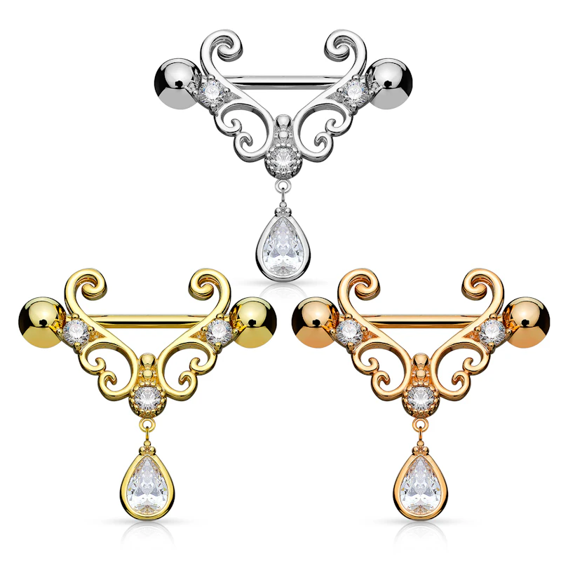 Tepelpiercing-met-hartjesvorm-en-steentjes