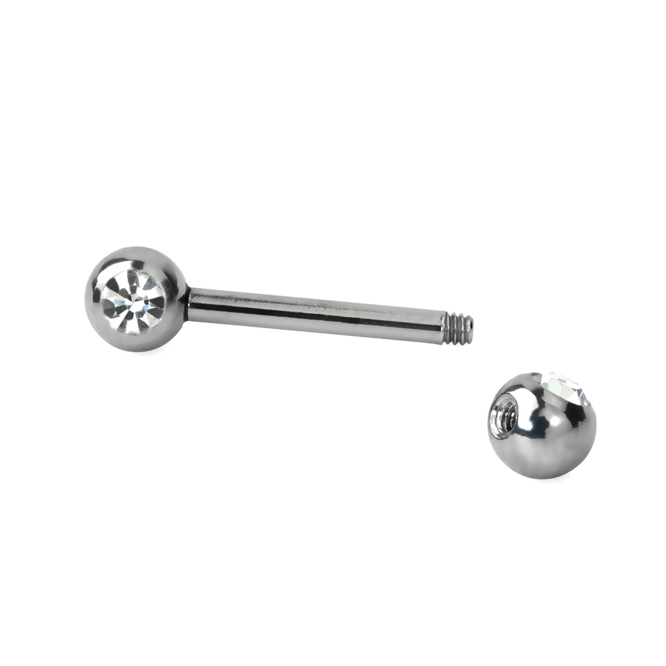 Tepelpiercing met steentjes in vele kleuren