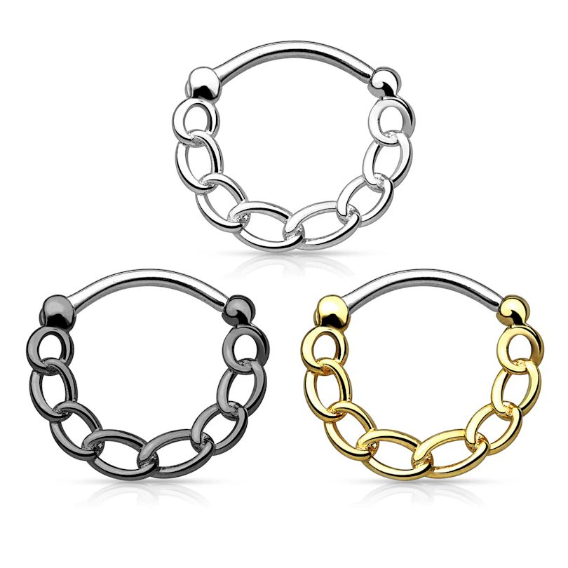 Septumpiercing met kettinkje