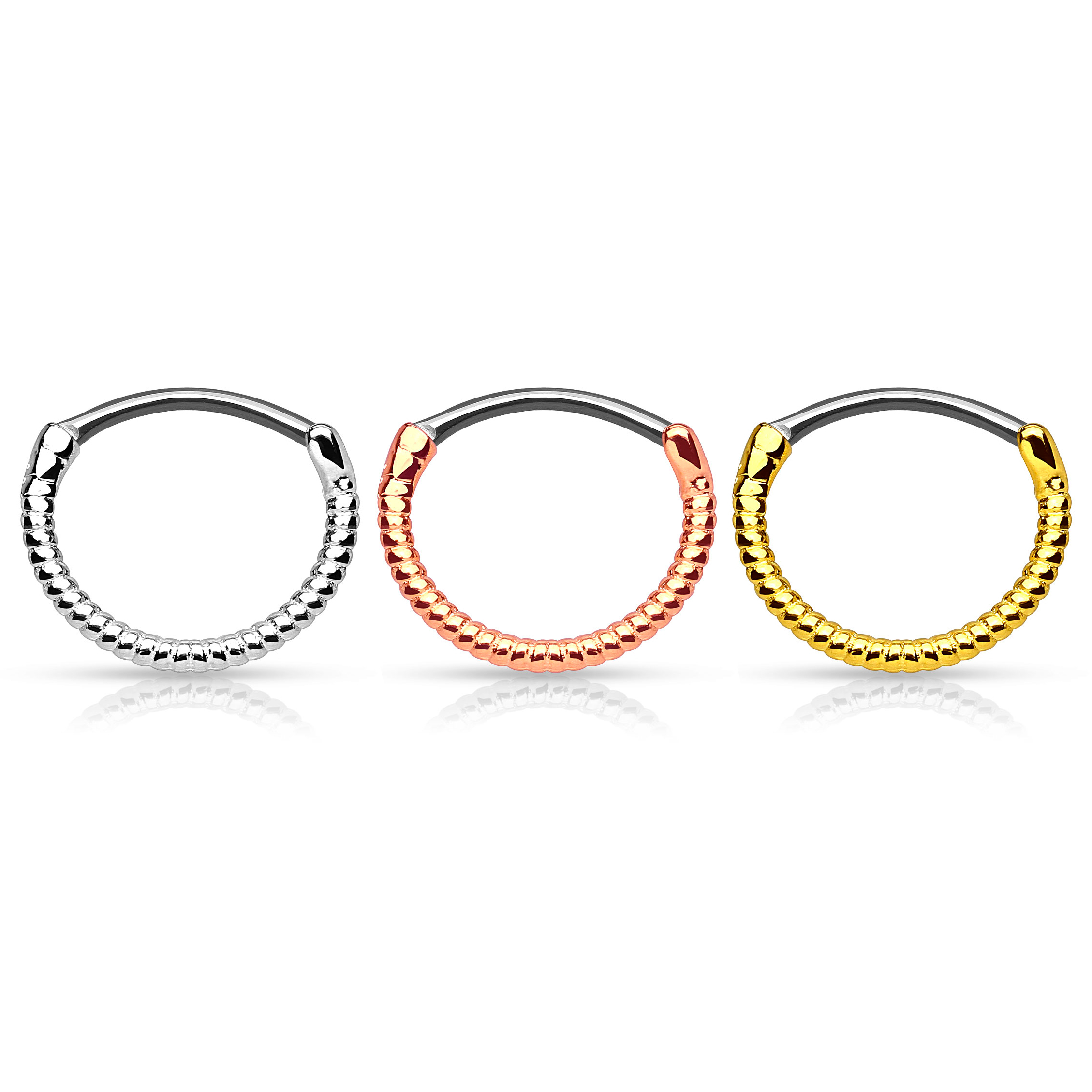 Septumpiercing met gevlochten draad motief