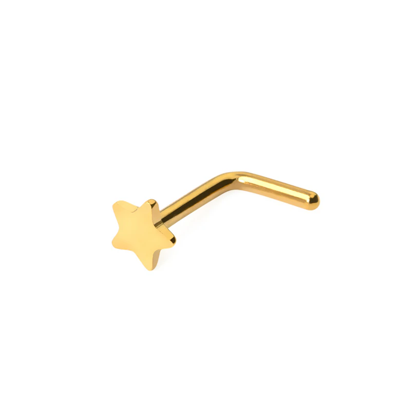 Titanium neus stud met ster