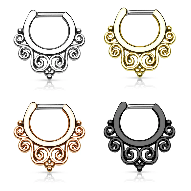 Septumpiercing met gedraaid design