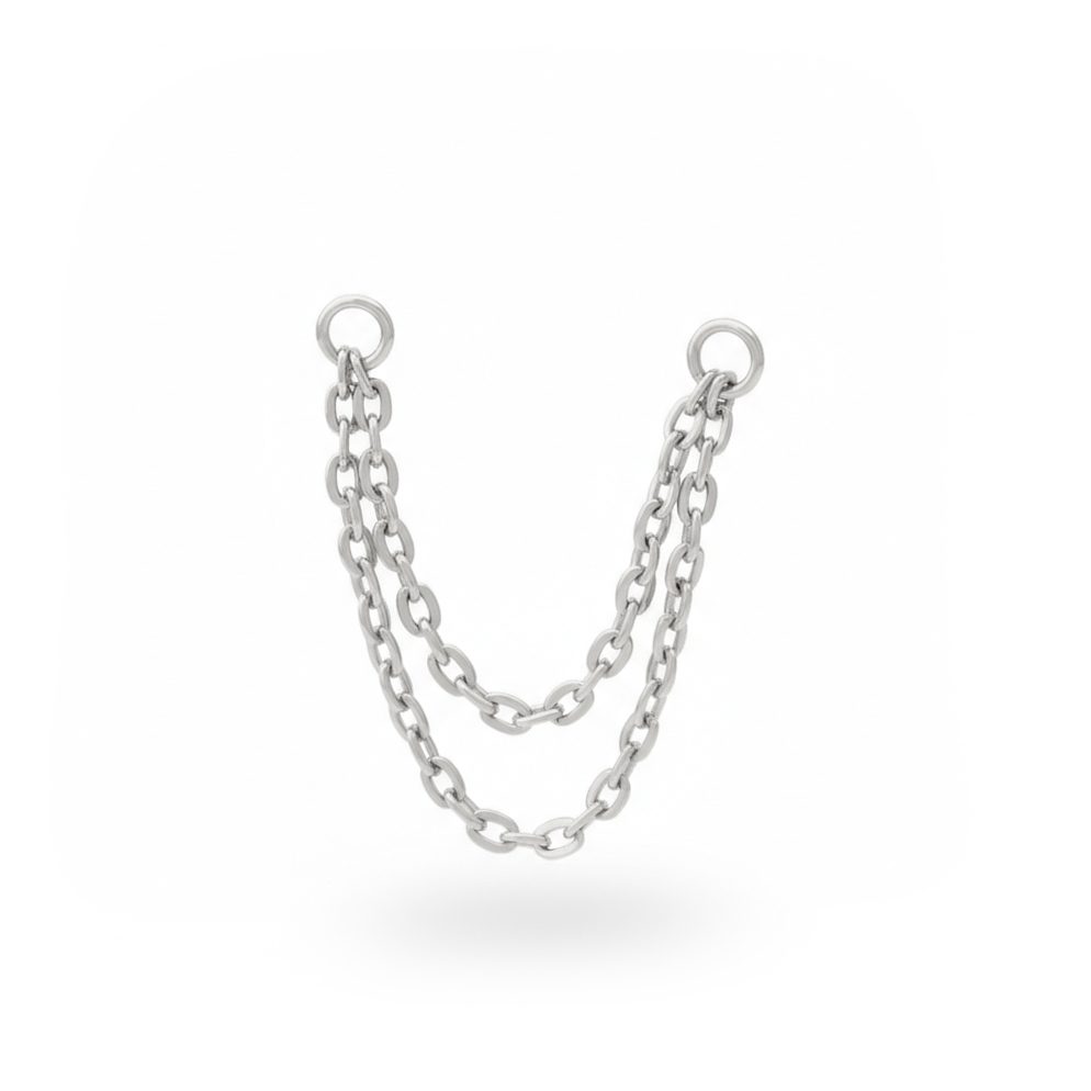 Dubbele verbonden titanium ketting