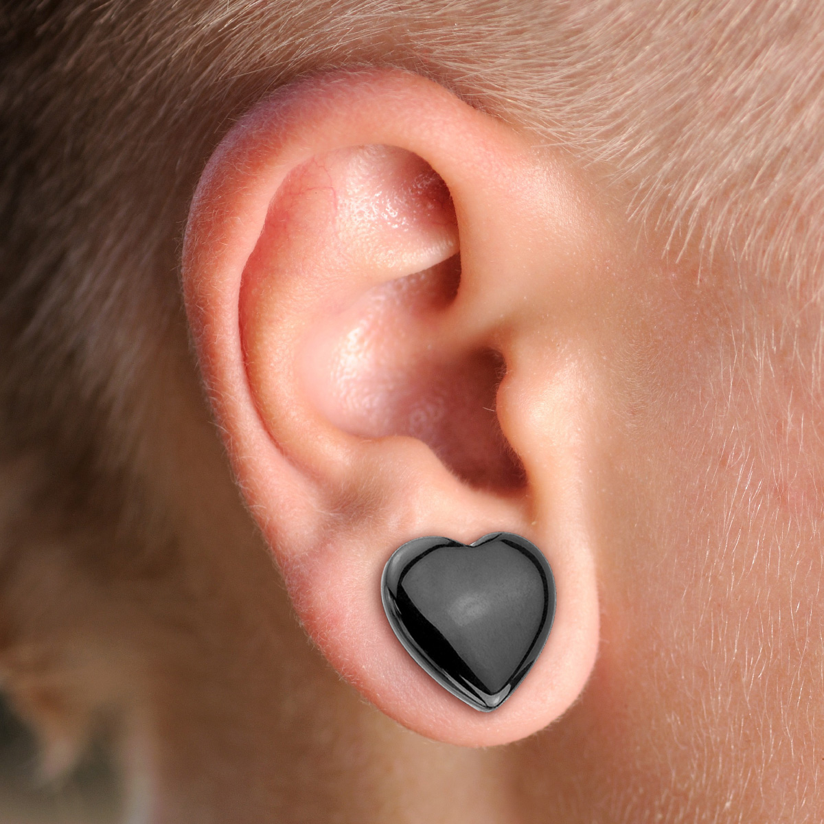 Hartvormige plug uit zwarte onyx