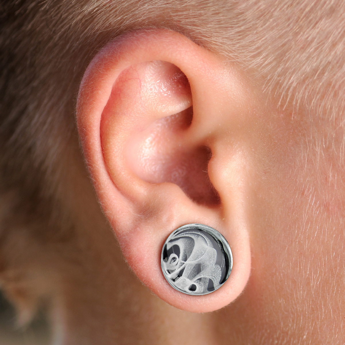 Plug uit glas met rookpatroon