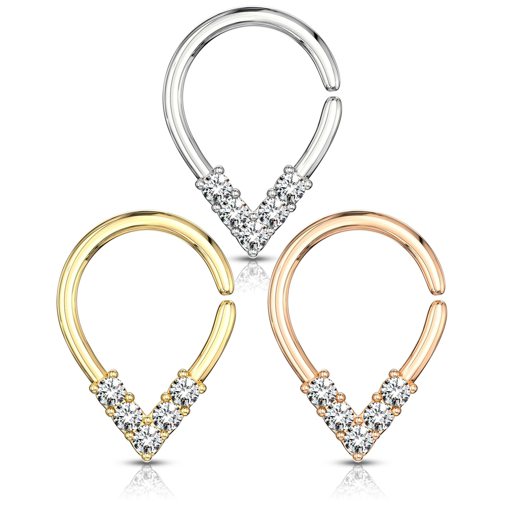 Ring in druppelvorm met steentjes