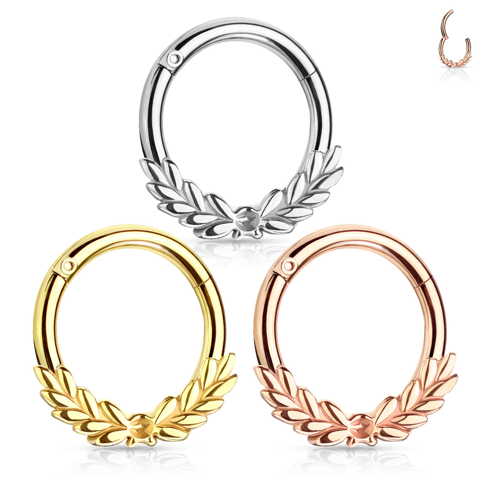 Ring met scharnier en lauwerkrans