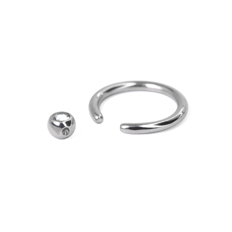 Ball closure ring met steen