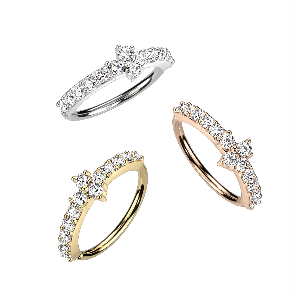 Ring met driehoekige middensteen