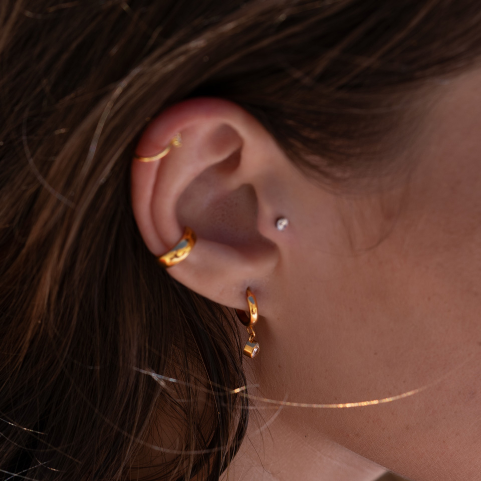 Titanium ring met traanvormige bedel