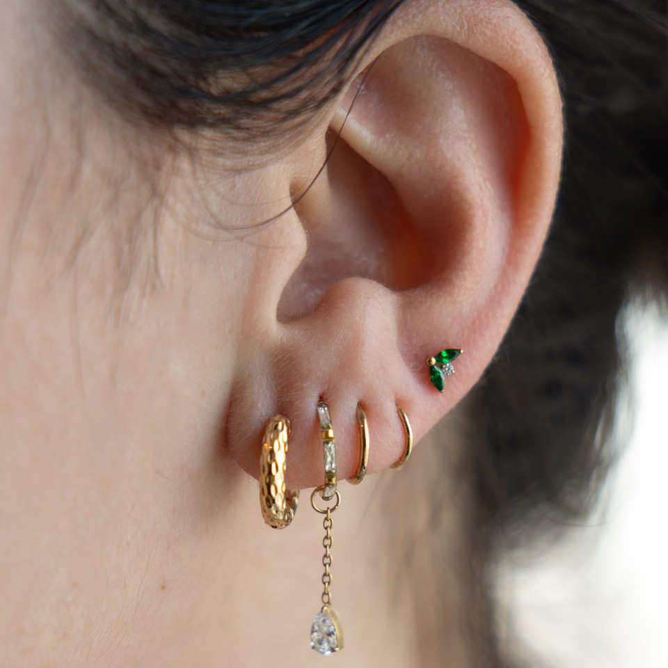 Titanium ring met baguette stenen