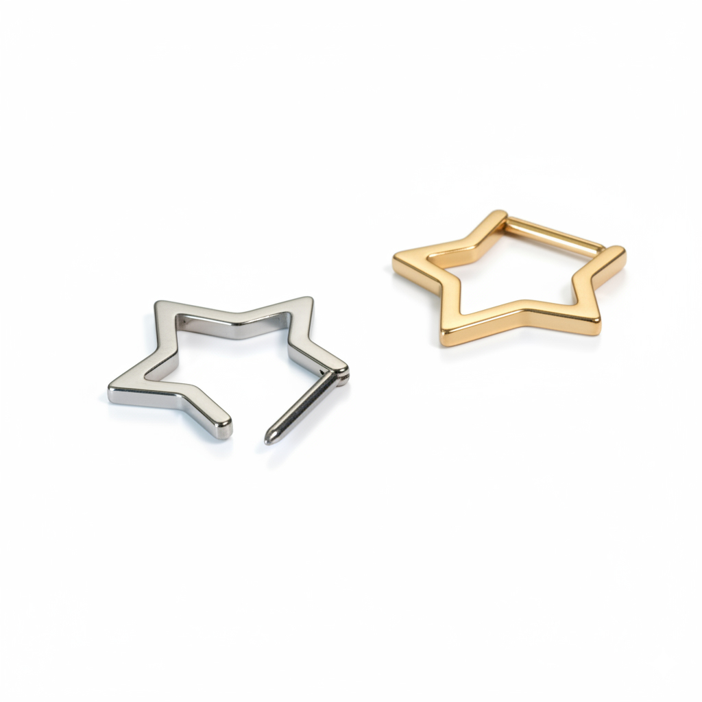 Stervormige titanium clicker ring