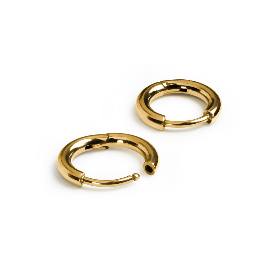 Tweetal titanium huggie ringen