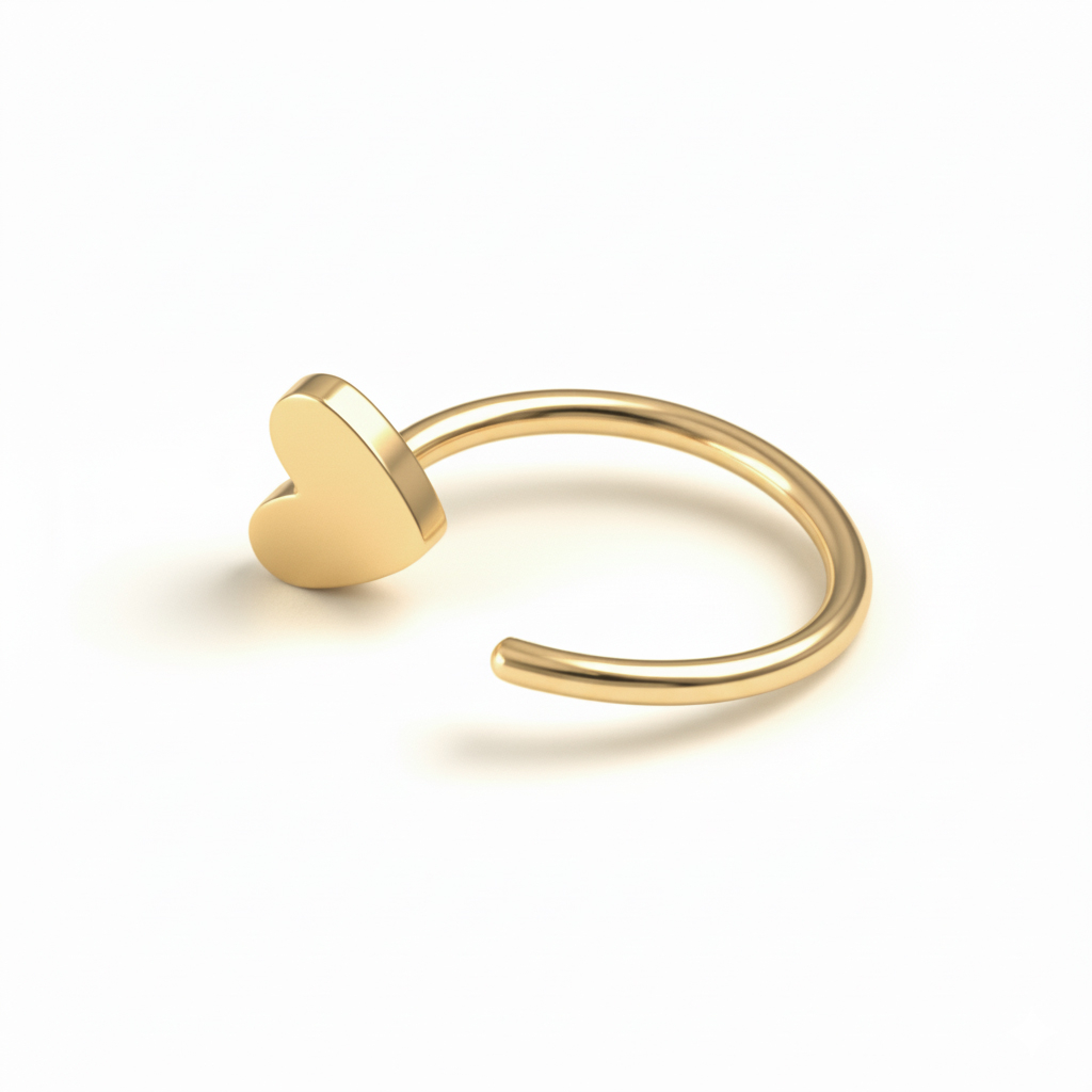 Hartvormige open ring uit titanium