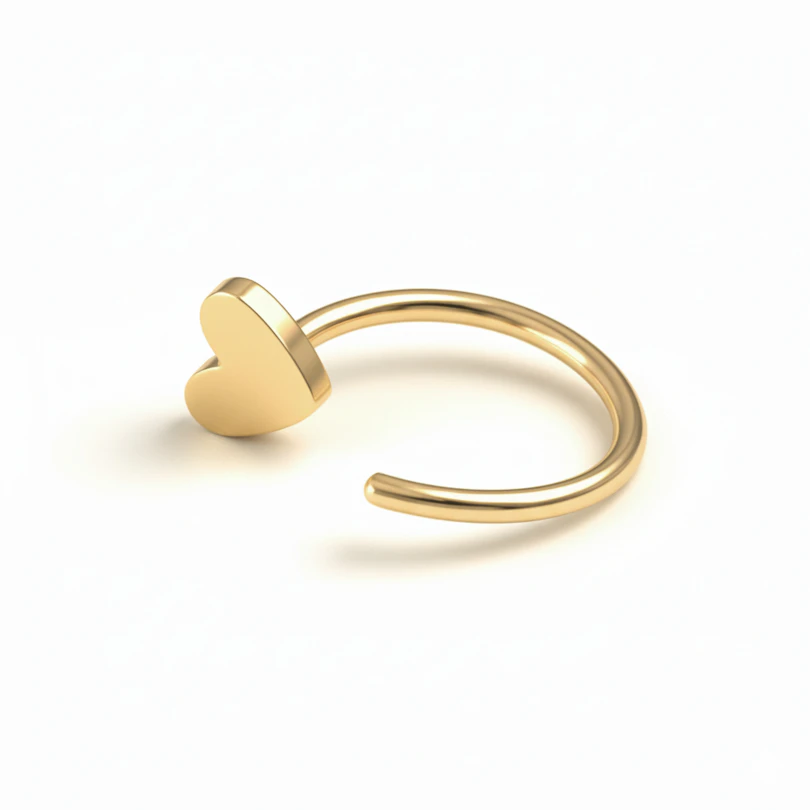 Hartvormige open ring uit titanium