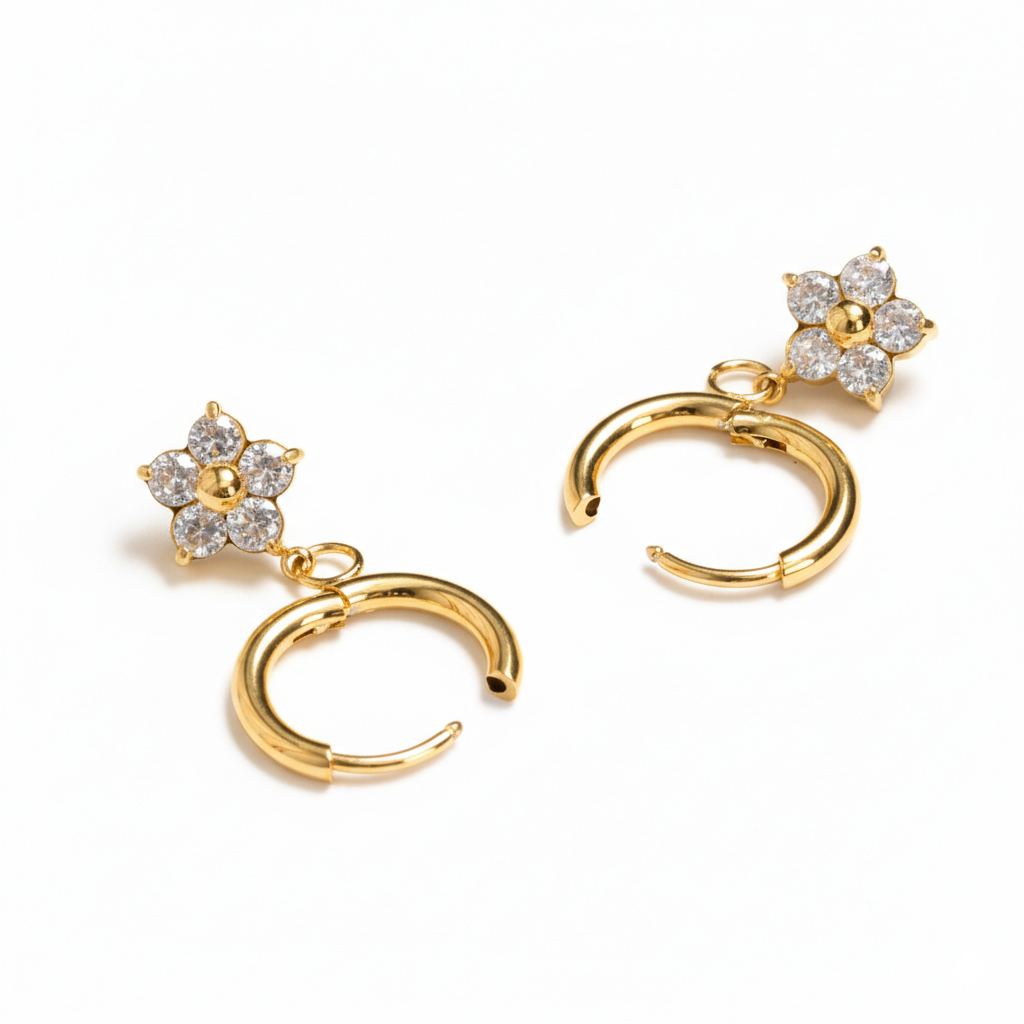 Set van ringen met bloemhangertjes