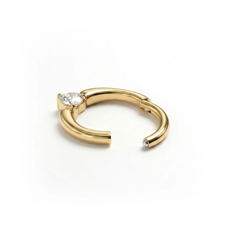 Titanium ring met hartsteentje