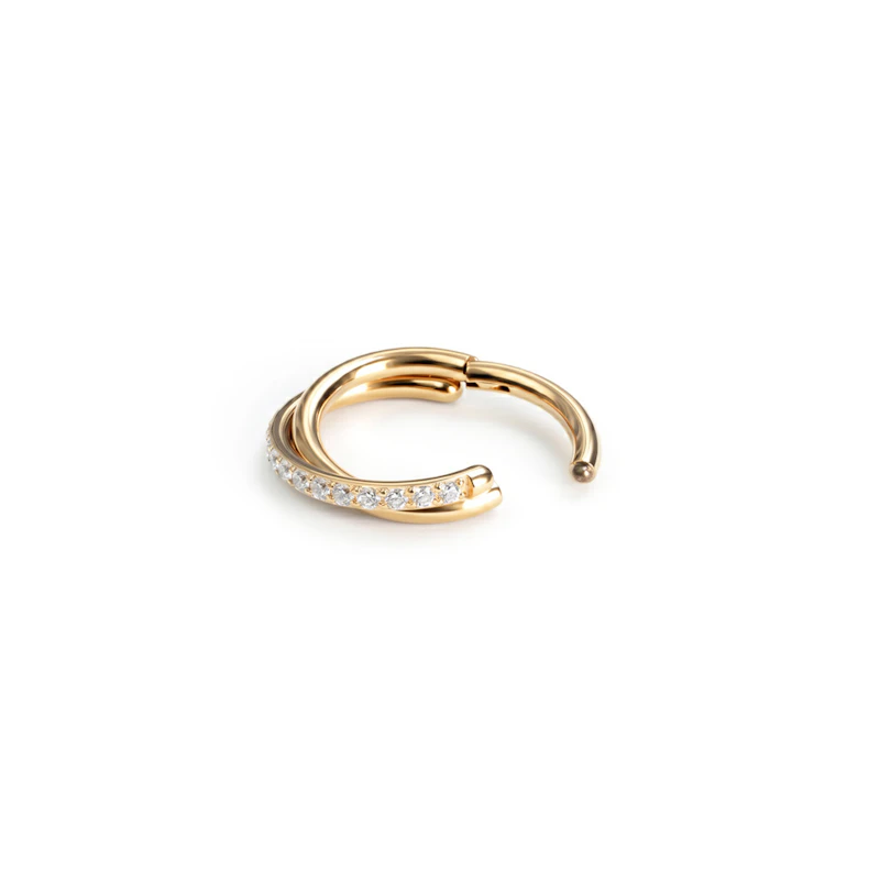 Titanium cross-over ring met zirkonia steentjes