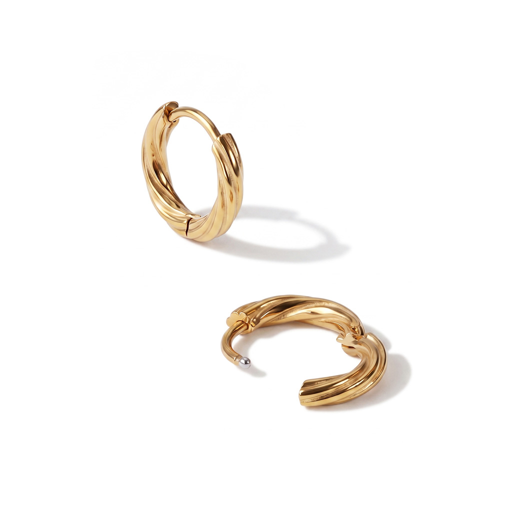 Paar gedraaide huggy ringen