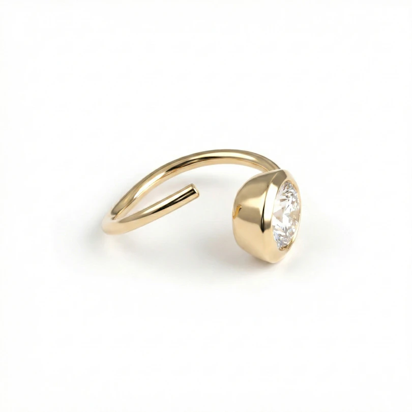 Ring uit 14 karaats goud met een steen