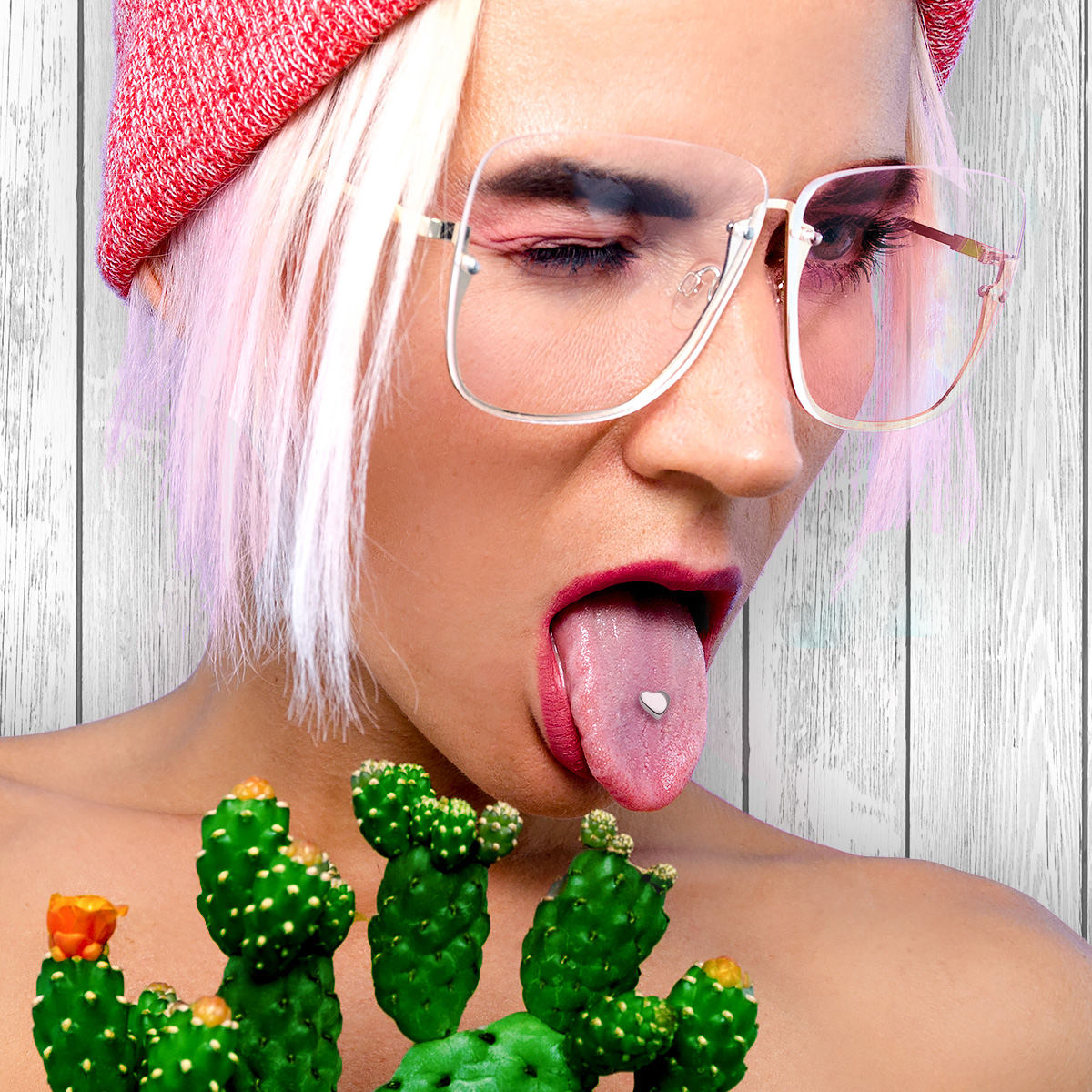 Tongpiercing met een hart