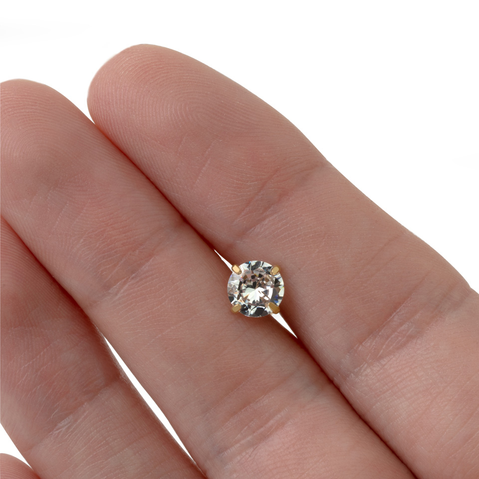 Tongpiercing met ronde steen